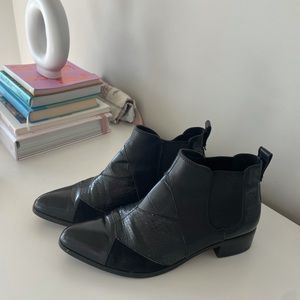 Coach leather & suede black ankle booties